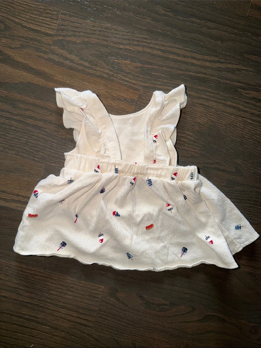 Carter’s 12M Patriotic Red White Blue Ruffle Dress Bloomers Set